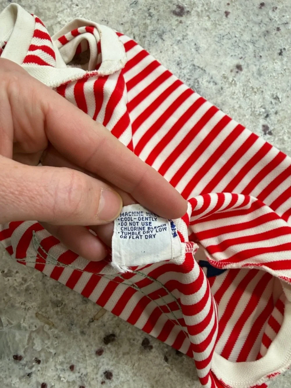 Rare Vintage 1960s Girls Swimsuit Red Striped Sea Creatures One Piece Size 6